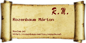 Rozenbaum Márton névjegykártya